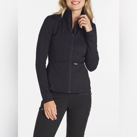 Dolan Park Slim Fit Active Jacket Black Zip-Up Jacket - Picture 1 of 5
